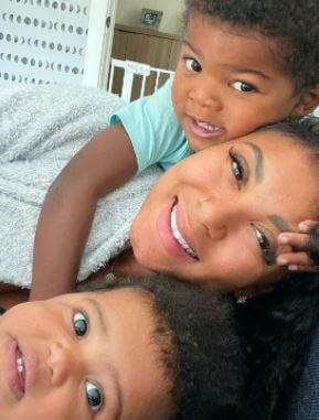 Eniko Parrish with her children.